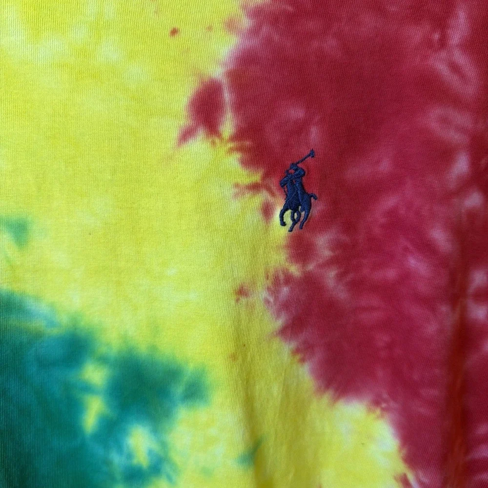 Polo Ralph Lauren Mens LG Classic Fit Rainbow Tie Dye Pony Logo T-Shirt Multi